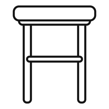 Minimalist iç tasarım kavramları için ideal, gerileme ve ayaklık içeren uzun bir bar taburesinin basit vektörü