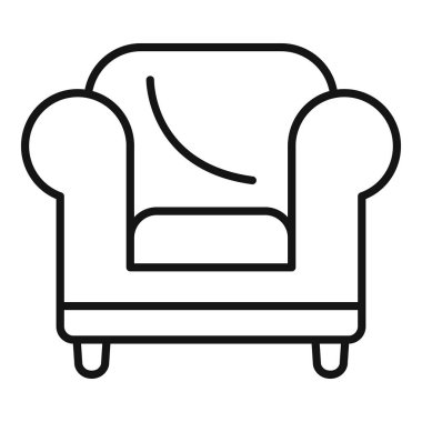 Yumuşak tekstil döşemeli rahat koltuk bir mobilya ikonu.