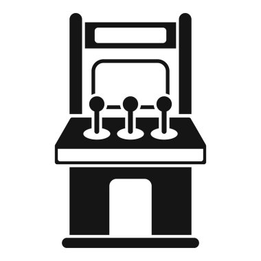 joystickli eski bir oyun makinesinin basit simge tarzı görüntüsü, eğlence kavramını çağrıştırıyor