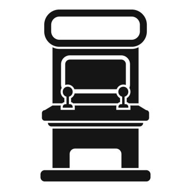 Eski bir oyun makinesinin basit siluet vektör simgesi, iki joystick ile klasik oyun anılarını canlandırmak için mükemmel.