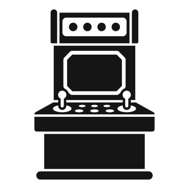 Beyaz arkaplanda duran bir oyun makinesinin siyah silueti