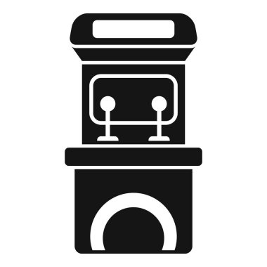 Web tasarımı ve mobil uygulama geliştirme için iki joystickli bir retro oyun makinesi için siyah katı simge