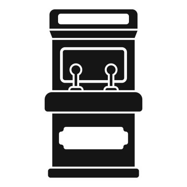 İki joystickli ve boş ekranlı klasik bir oyun makinesinin siyah silueti