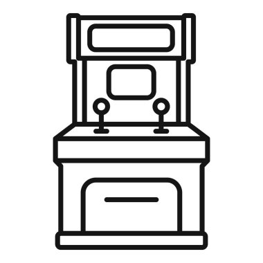 Bu, iki oyuncu için iki joystick ve düğme içeren klasik bir oyun salonu dolabının basit bir vektör simgesi.