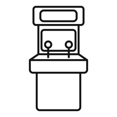 Eski bir oyun makinesinin basit çizgi sanat simgesi, oyuncuları nostaljik oyun deneyiminin tadını çıkarmaya davet ediyor