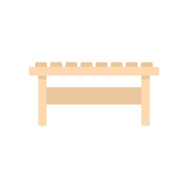 Minimalist bir tasarımı sunan basit ahşap bir bank, iç mekanlara doğanın bir dokunuşunu eklemek için mükemmel.