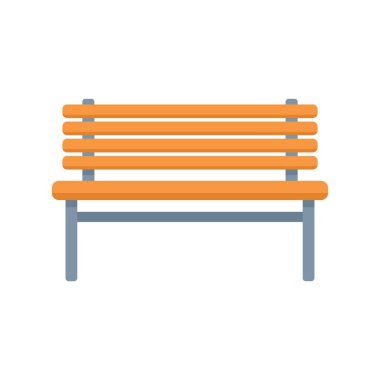 Metal tabanlı klasik ahşap bank, rahatlama, park ve kamusal alan kavramlarını göstermek için mükemmel.