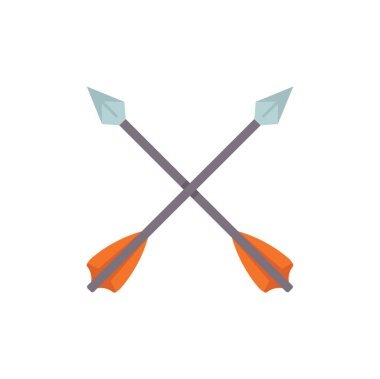 X şekli oluşturan iki çapraz ok okçuluk sporu ve yarışma konseptini temsil ediyor.