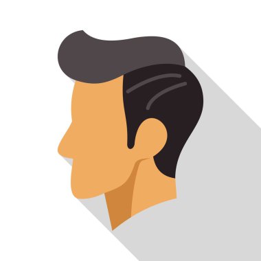 Kısa saçlı ve uzun gölgeli, yan görünüm gösteren bir adam kafası
