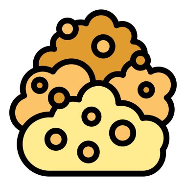 Köpük oluşturmak için yuvarlak delikli sarı sünger, bulaşık yıkamak ve temizlemek için kullanılan yaygın bir ev eşyası.