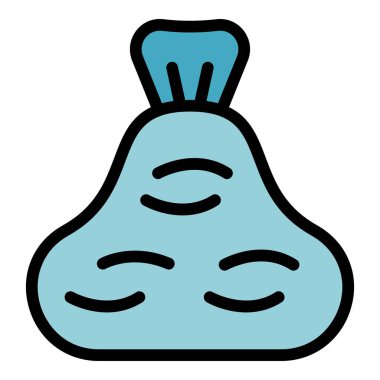 Bu basit ikon, üzerinde değerli bir şeyle dolu olan mavi bir keseye sahip.