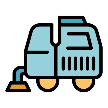 Temizlik makinesi çöpleri ve sokakları emme borusuyla temizliyor.