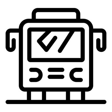 Şehir otobüsünün bu simgesi şehir içi ulaşımı ve toplu taşıma ulaşımının yaygın uygunluğunu temsil ediyor