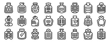 Kauçuk ısıtıcı ikonlar hazır. Bu farklı simge değişik tasarım ve stilleri vurgulayan çeşitli sıcak su şişelerini gösterir