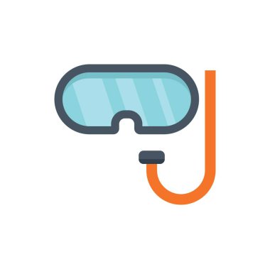 Dalış maskesinin bu minimalist simgesi şnorkel ile su maceralarını ve sualtı keşiflerini çağrıştırıyor.