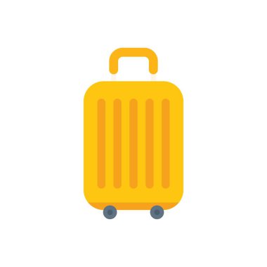 Bu minimalist ikona, seyahat ve turizmi sembolize eden sarı bir bavul yer alıyor.