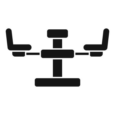 Çift parkın basit vektör simgesi beyaz bir arkaplanda tahterevalli