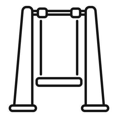 Metal çerçeveye asılı boş bir salıncak setinin basit vektör simgesi