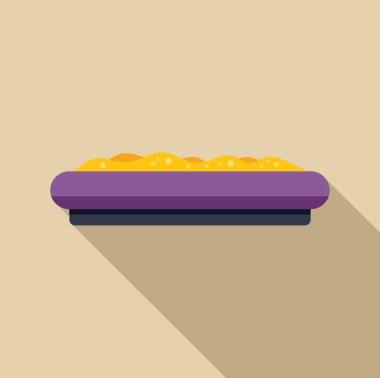 Sarı kumlu kum havuzu çocukların anaokulunda oynamasını bekliyor.