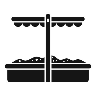 Beyaz arkaplanda izole edilmiş siyah biçimli Sandbox simgesi