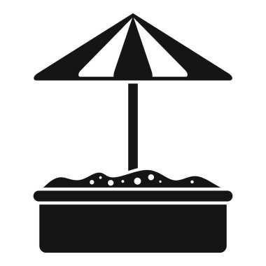 Kum havuzunun şemsiyeli basit bir simgesi, açık hava oyunlarını temsil etmek için mükemmel.