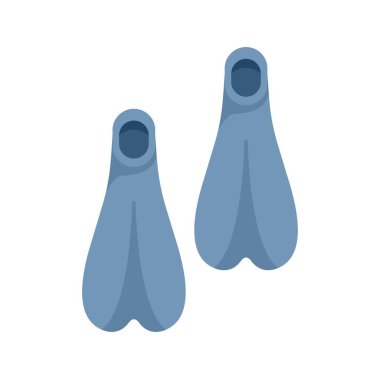 Beyaz zemin üzerinde izometrik ikon izole dalış için çift mavi palet