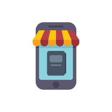 Bir çevrimiçi kitapçı sergileyen akıllı telefon, kitaplar için e ticaret ve dijital pazar kavramını sembolize ediyor