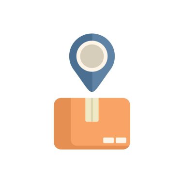 Paket izleme ve teslim kavramını temsil eden bir karton kutuyu gösteren konum