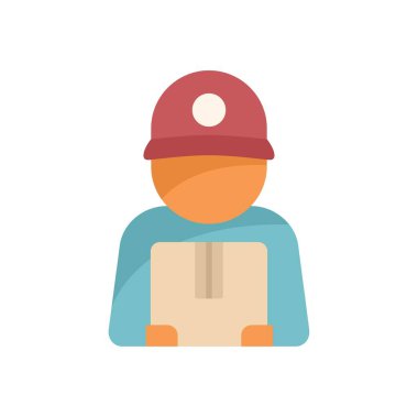 Paket taşıyan teslimatçı, teslimat servisi konsepti simgesi