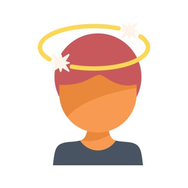 Başının etrafında dönen yıldızlar, beyin sarsıntısı ya da baş dönmesi yüzünden başı dönen bir gencin tasviri