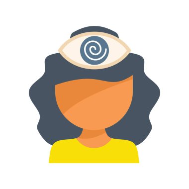 Baş dönmesi, baş dönmesi ve denge kaybı yaşayan sarmal gözlerle başı dönen bir kadın.