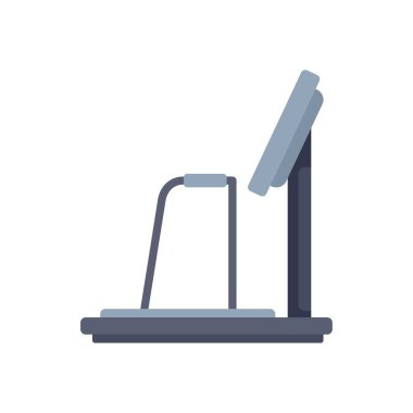 Ekranı olan koşu bandı bir spor salonunda duruyor, kardiyo egzersizi için hazır.