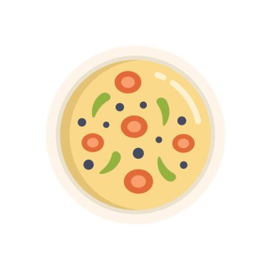 Sağlıklı beslenme ve konforlu gıdayı temsil eden dağınık sebzelerle servis edilen kremalı çorba.