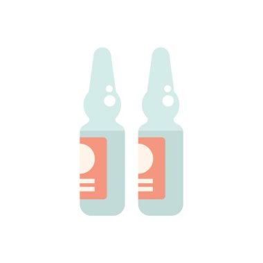 Yan yana duran iki tıbbi cam ampul iğneye hazır.