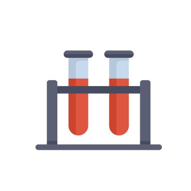 Bu vektör illüstrasyonunda iki tıbbi test tüpü var. İçinde kan örnekleri var. Bilimsel veya tıbbi konseptleri sergilemek için birebir.