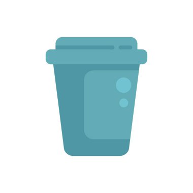 Tek kullanımlık mavi kahve fincanının basit vektör çizimi, kahve ya da çayı temsil etmek için mükemmel.