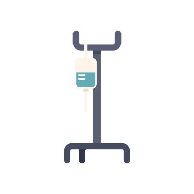 Bu vektör illüstrasyonunda hastalara sıvı ve ilaç dağıtımı için sıkça kullanılan damar içi tıbbi tedavi serumları serumu bulunmaktadır.