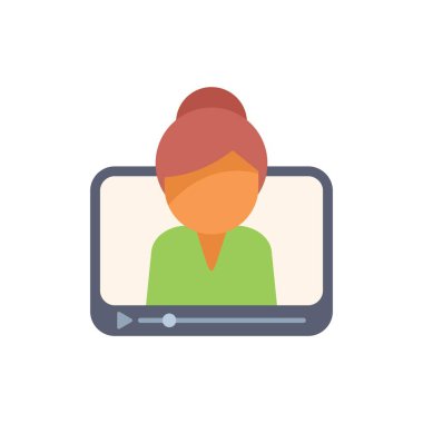 Görünür bir video oynatıcı arayüzü, çalma, duraklatma ve ses kontrolü ile kadın konuşuyor