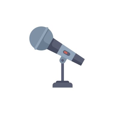 Klasik sahne mikrofonu birinin sesini yükseltmek için bekliyor