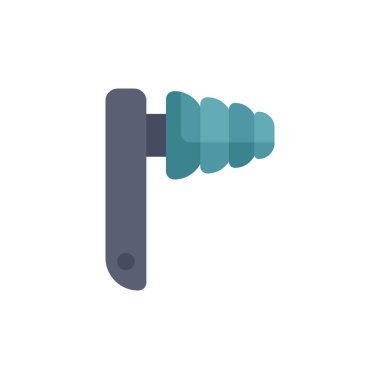 Minimalist icon of green foam earplugs for noise reduction clipart