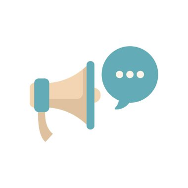 Megafon, pazarlama kampanyalarını temsil etmek için mükemmel bir konuşma balonuyla bir duyuru yapıyor.