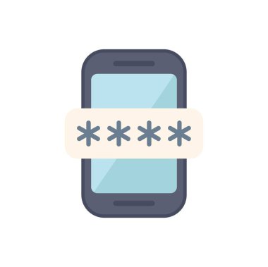 Smartphone siber güvenlik, veri koruması ve gizlilik kavramı için yıldız işaretli parola korumalı ekranı gösteriyor