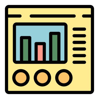 Kullanıcı arayüzü ile veri analizlerini gösteren mobil bir uygulamanın basit simgesi