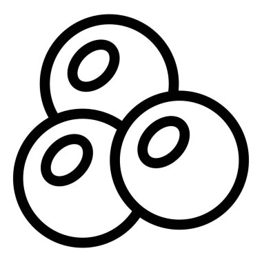 Üç yabanmersinini birbirine kümelenmiş basit çizgi çizimi, kalın çizgiler ve arkaplan boşluğu