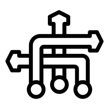 Algoritma üç noktayı oklarla birleştirmek için en iyi yolu seçiyor.