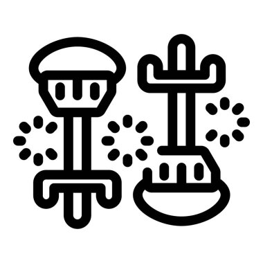 Bu basit vektör ikonu, havai fişeklerle çevrili, iki kolu dışa doğru genişleyen bir iniş kulesine sahiptir.