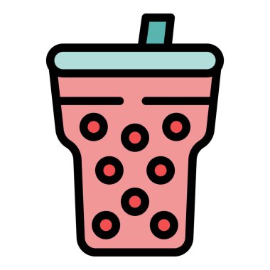 Bu vektör illüstrasyonunda, popüler Tayvan içeceğini temsil eden muhallebi incili klasik bir baloncuk çay fincanı yer alıyor.