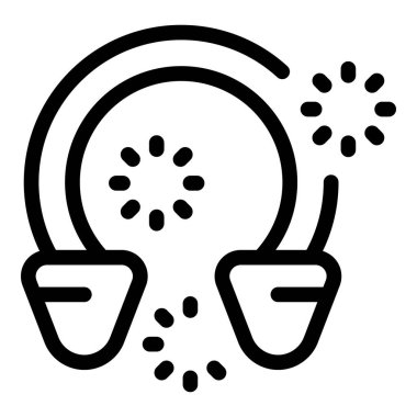 Birbirine bağlanan iki kablosuz kulaklığın basit vektör simgesi