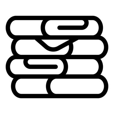 Düzgünce katlanmış ve temiz havluların basit vektör simgesi, çamaşır servislerini veya ev işlerini temsil etmek için mükemmel.