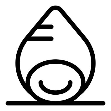 Bir su damlası karakterinin bu minimalist tasarımı gülümseme su, doğa ve mutlulukla ilgili projeler için mükemmeldir.